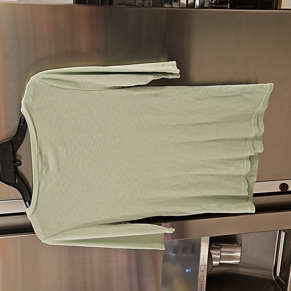 💕MICHAEL STARS💕 Dot Boatneck 3/4 Sleeve Slub Jersey Knit Tee ~ Mint Green NWOT - Picture 2 of 13